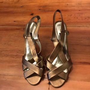 Vintage Caparros gold strappy heel